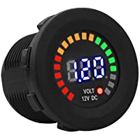 Voltímetro Digital 12V- Voltímetro de la Motocicleta a Prueba de Agua- Medidor de Voltímetro de Pantalla LED Automotriz…